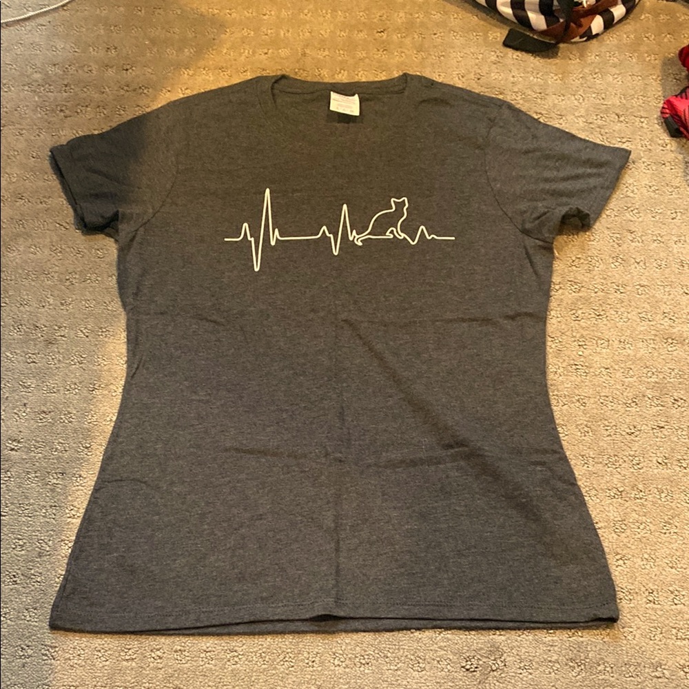 Gray Cat Heartbeat Women's T-Shirt
